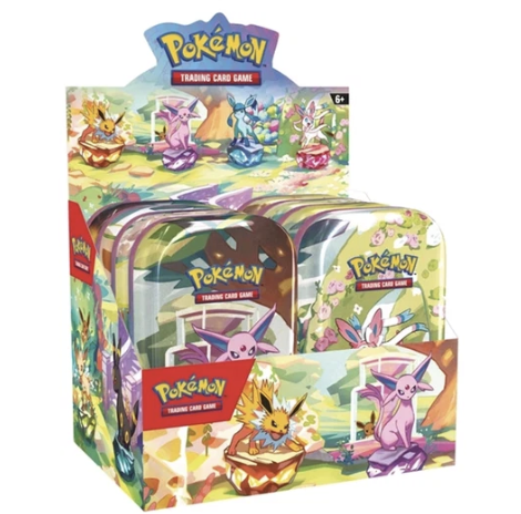 Prismatic Evolutions Mini Tin Display — 8 Count
